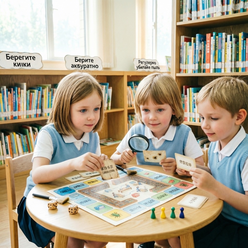 Создание настольной игры по бережному обращению с книгами для младших школьников 